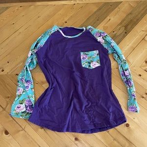 12/14, long sleeve floral shirt